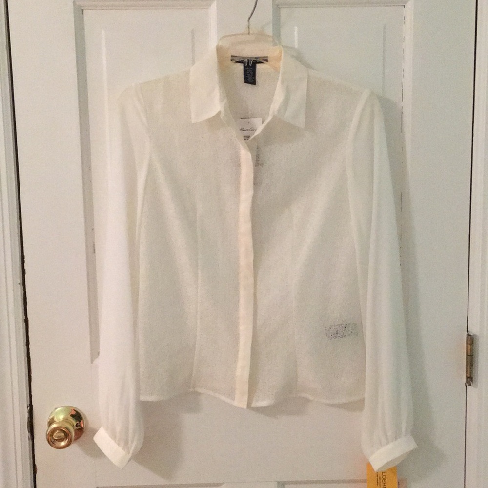 Kenneth Cole White Lace Blouse